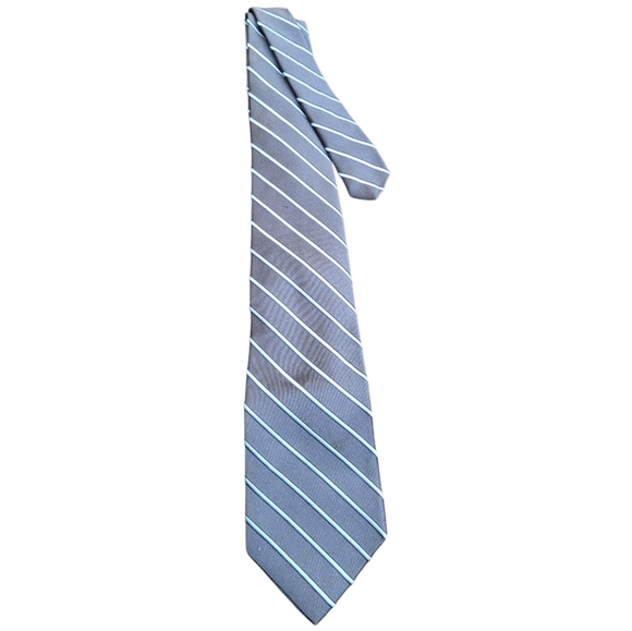 Express Gray and Blue Striped Silk Tie - Picture 1 of 4